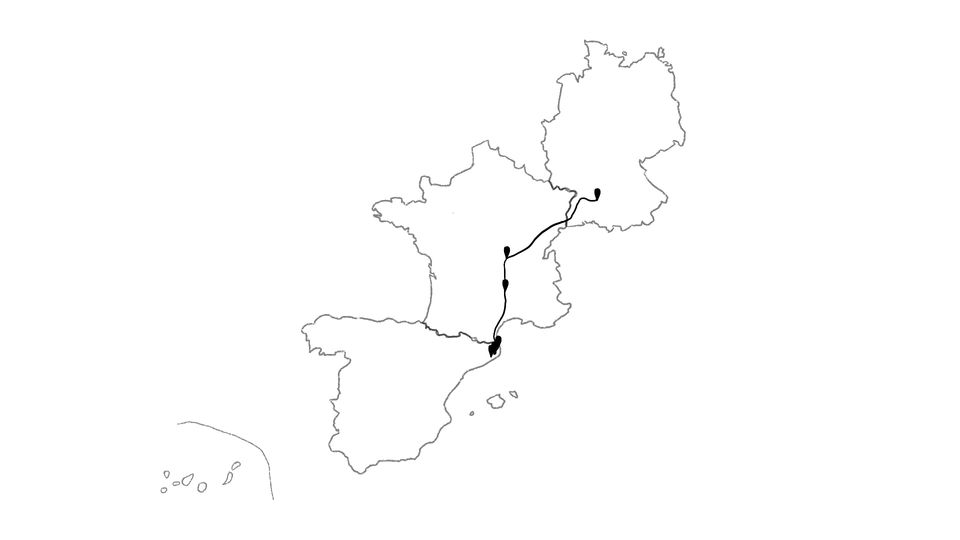 Die Reiseroute unserer Europareise // Von Deutschland über Frankreich nach Spanien // Reisewoche 26
